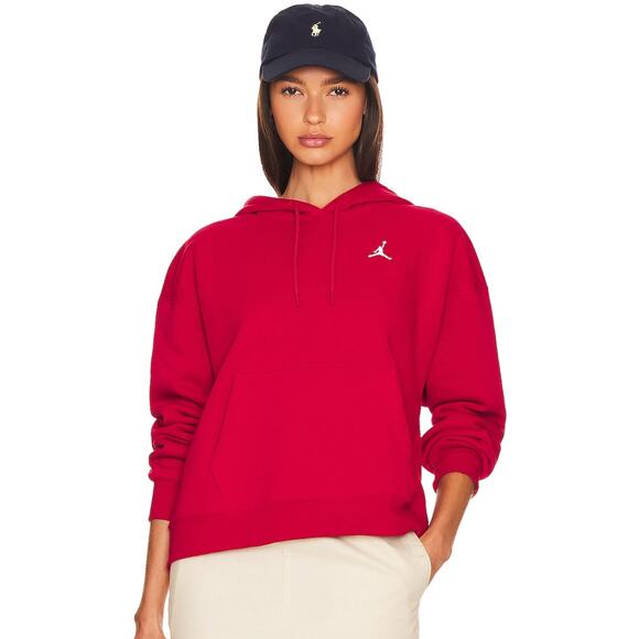 Jordan Brooklyn Fleece Hoodie in Gym Red Nike NWT Size Small - Picture 1 of 4